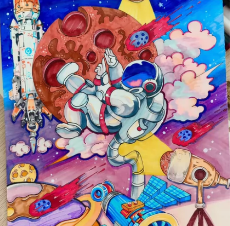 代画儿童画手抄报科幻画帮人代画画代画手绘漫...