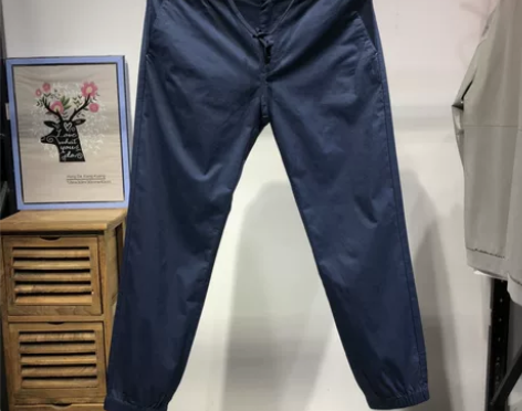 HLA/海澜之家男士正品夏季深蓝抽绳束款薄...