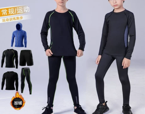 儿童篮球服运动套装打底服足球速干跑步男童男...