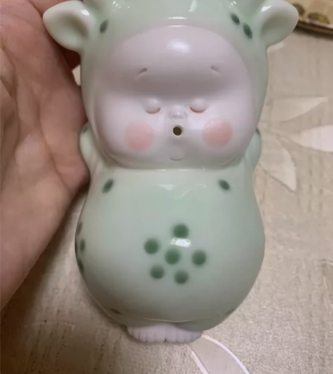 创意可爱手工一鹿平安笔架镇纸陶瓷摆件文房四...