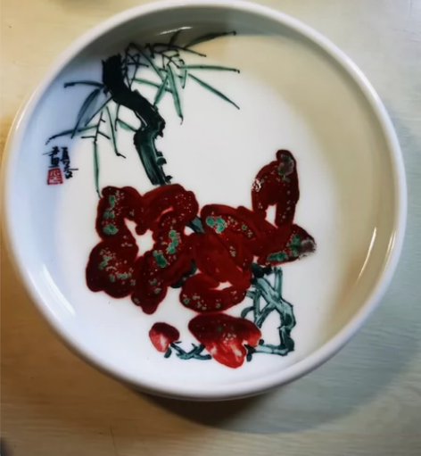 全新景德镇手绘摆盘,也可做壶承,尺寸直径2...