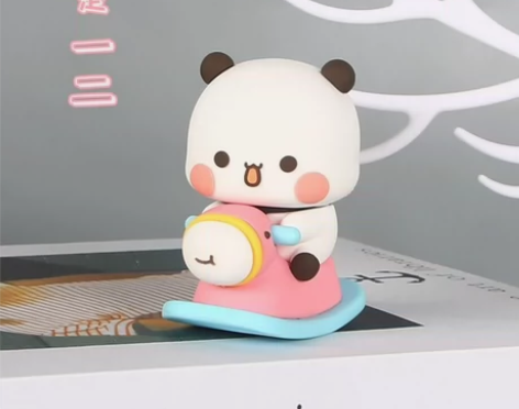 熊猫一二布布坤坤桌面玩偶可爱手办车载摆件卡...