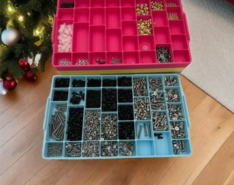 可叠放螺丝螺母小零件收纳盒 3D打印制作可...