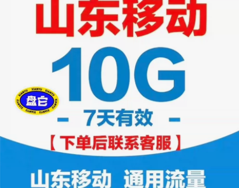 山东移动10G通用流量(不扣费 在线办理)...