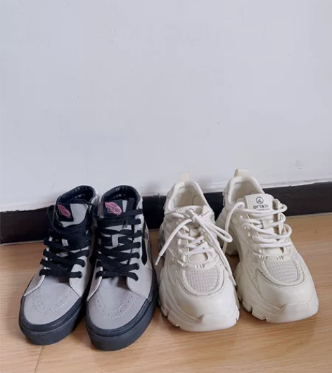 博主出闲置,37码老爹运动滑板鞋,58元两...