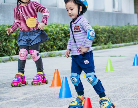 幼儿双排溜冰鞋儿童轮滑鞋宝宝四轮旱冰轮2小...