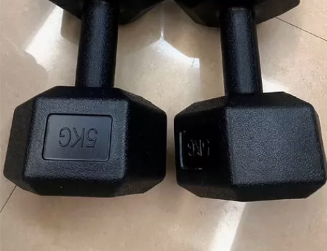 出国了带不上,5kg一对哑铃老公之前买的哑...