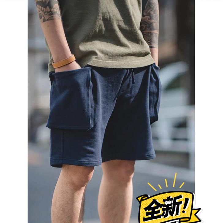 运动5分裤夏季纯棉针织工装裤宽松休闲短裤男...