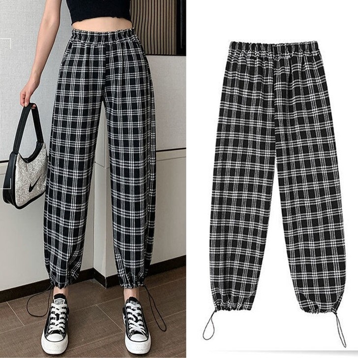 夏季哈伦裤子女2021新款宽松显瘦百搭潮流...