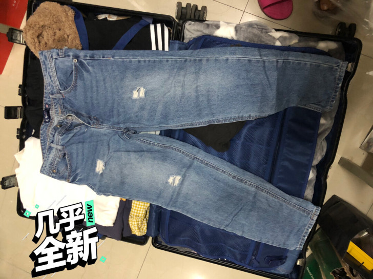 蓝色牛仔裤女