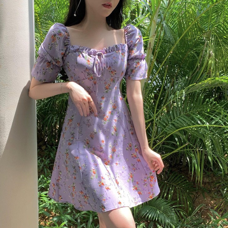 2021年新款收腰显瘦气质法式裙子超仙女森...