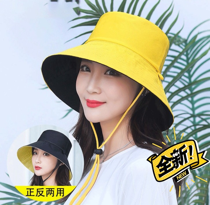 8.9元包邮 双面遮阳帽渔夫帽防晒夏季大沿...
