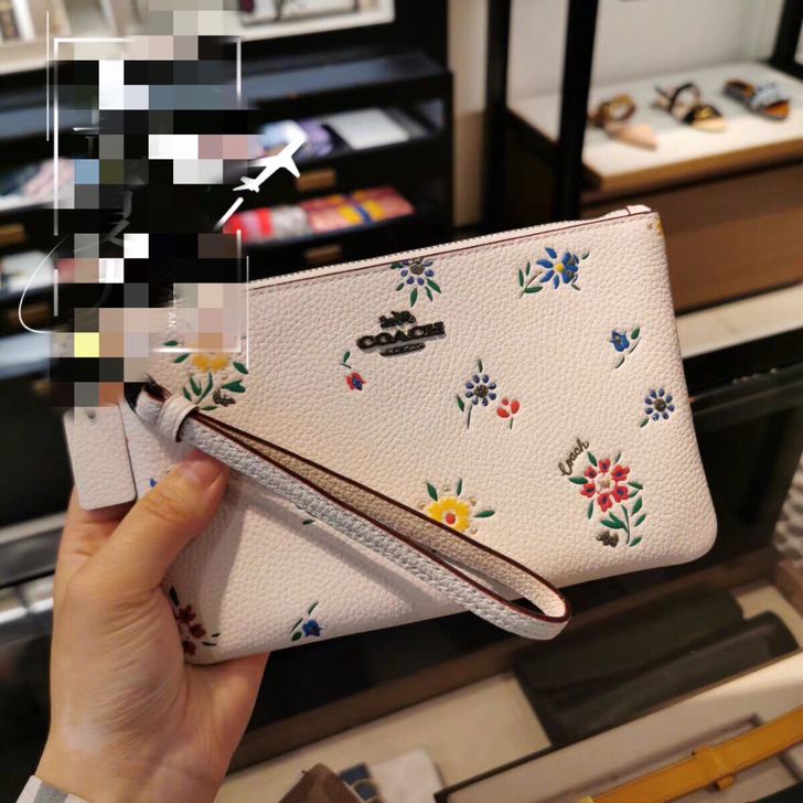 COACH蔻驰麻将包零钱包 印花纯色...