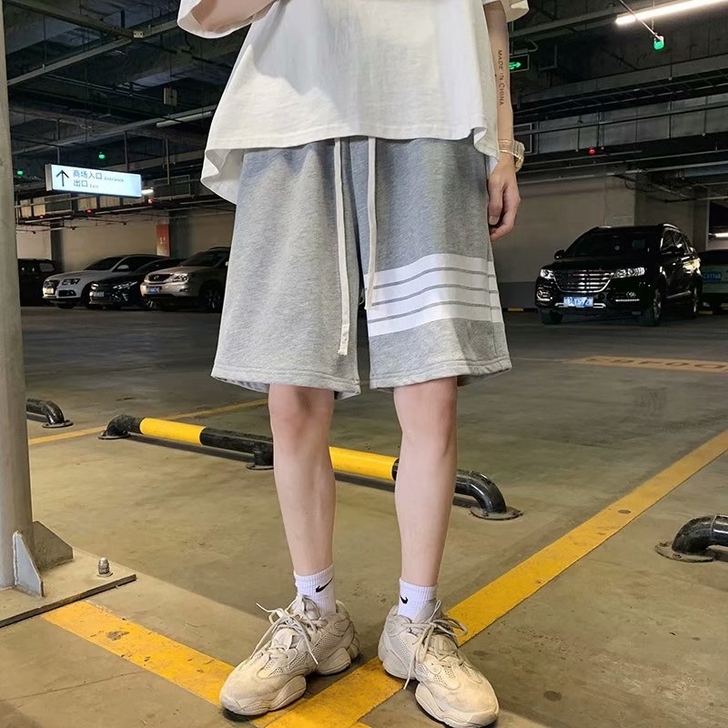 夏季短裤男ins薄款宽松潮牌运动卫裤休闲条...