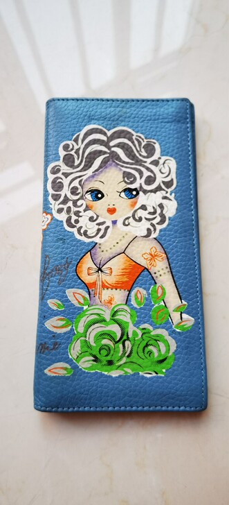 老爷车 真皮 头层牛皮印花钱包，专柜正品，...