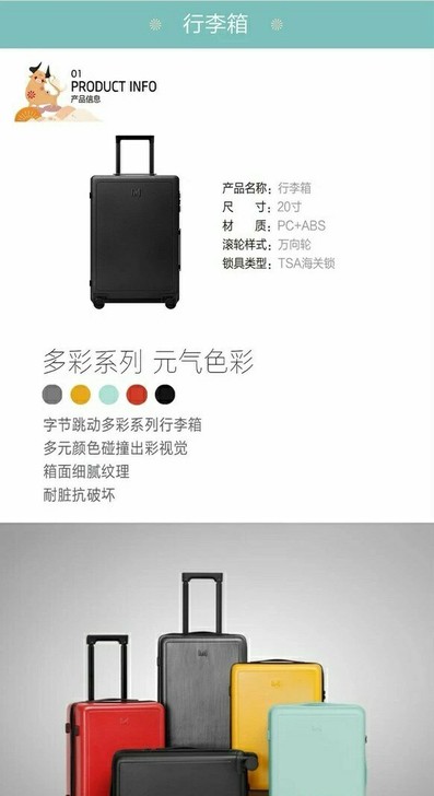 字节跳动春节礼盒行李箱（薄荷绿），全新未拆...