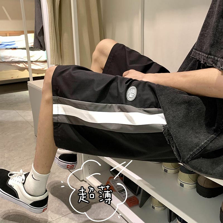 夏季运动短裤男ins港风潮流潮牌时尚裤子百...