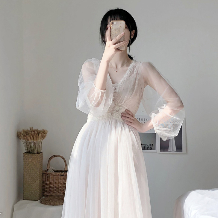 2020年新款春装裙子仙女超仙森系chic...