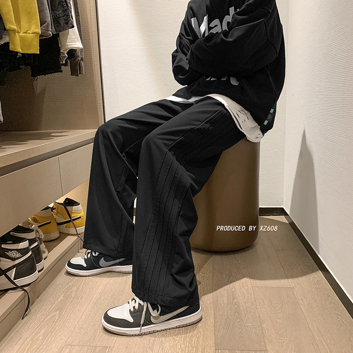 美式高街水洗宽松裤子男痞帅欧美hiphop...