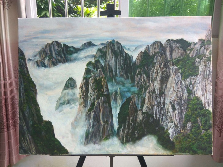 纯手绘油画，50X70cm，专业亚麻油画布...