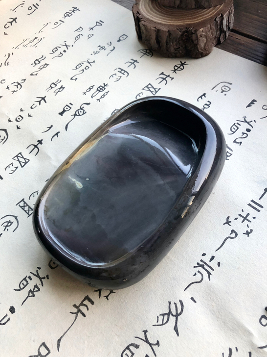 端砚【可悦砚】天青冻水麻子 带石皮