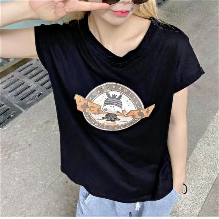 【显瘦好看】T恤女夏季新款美式复古卡通印花...