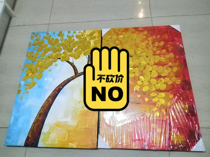 品牌2件手绘油画,全新未用过,买多了,喜欢...