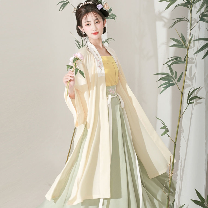 原创正版汉服女学生古装衣服宋制齐腰襦裙三件...