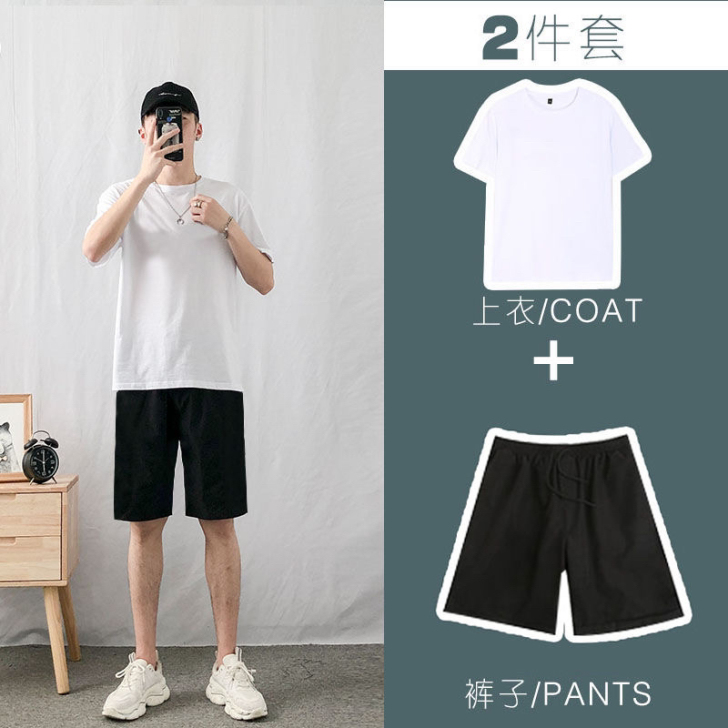 2021新款短裤套装男夏百搭潮流宽松韩版五...