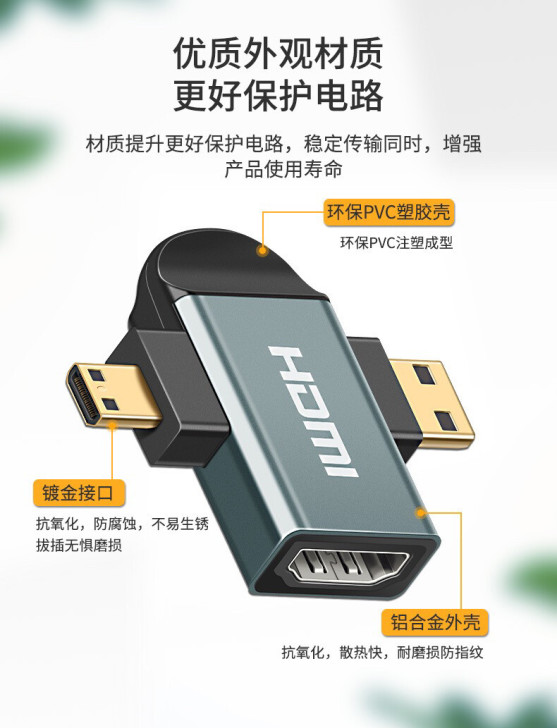 HDMI母座转mini hdmi公头 mi...