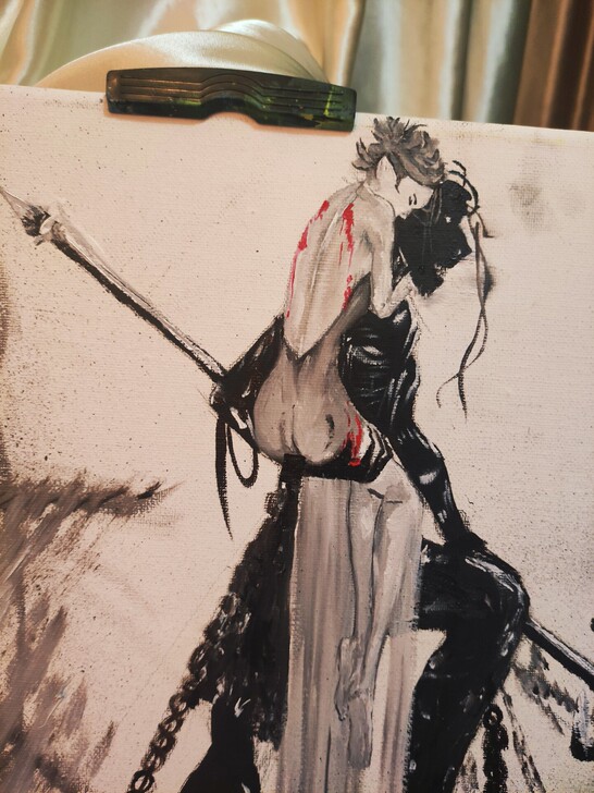 油画，油画颜料所绘。