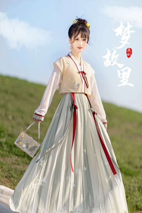 池夏 游园惊梦:梦故里 唐制唐背子圆领衫褶...