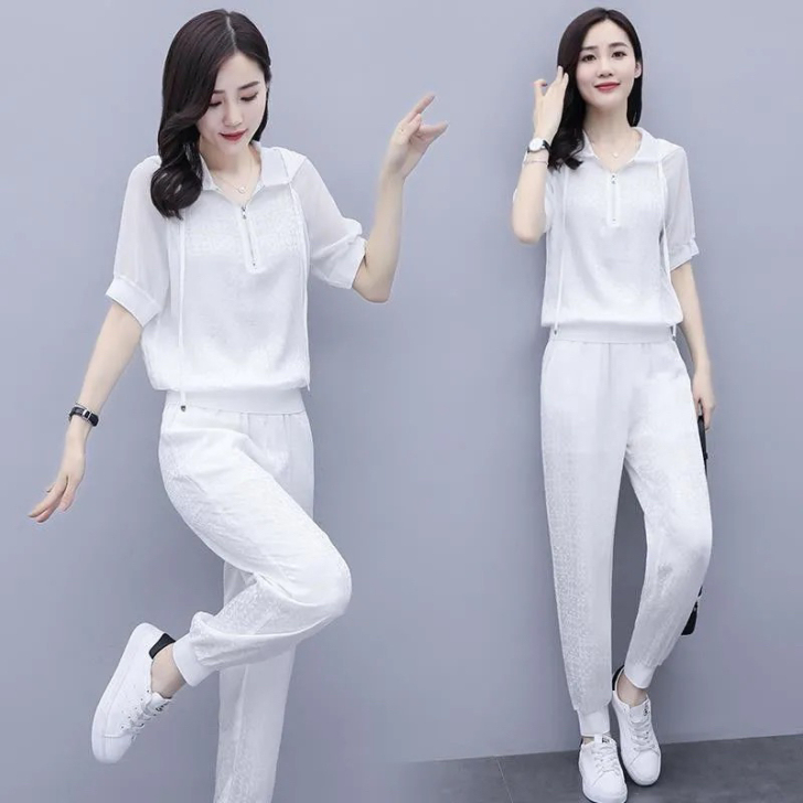 批发运动休闲套装女2021新款韩版夏装减龄...
