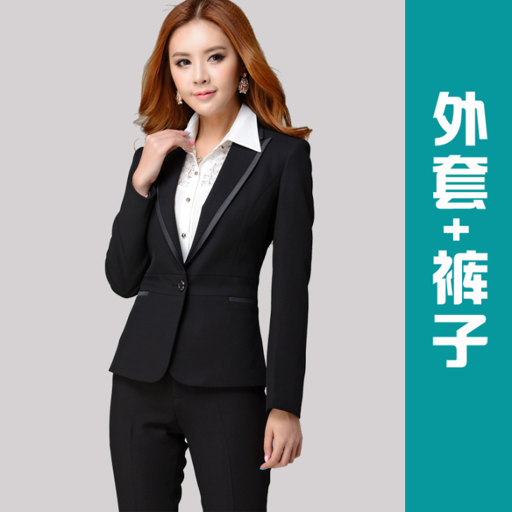 春秋职业装女装套装裤装大码酒店商务面试西装...