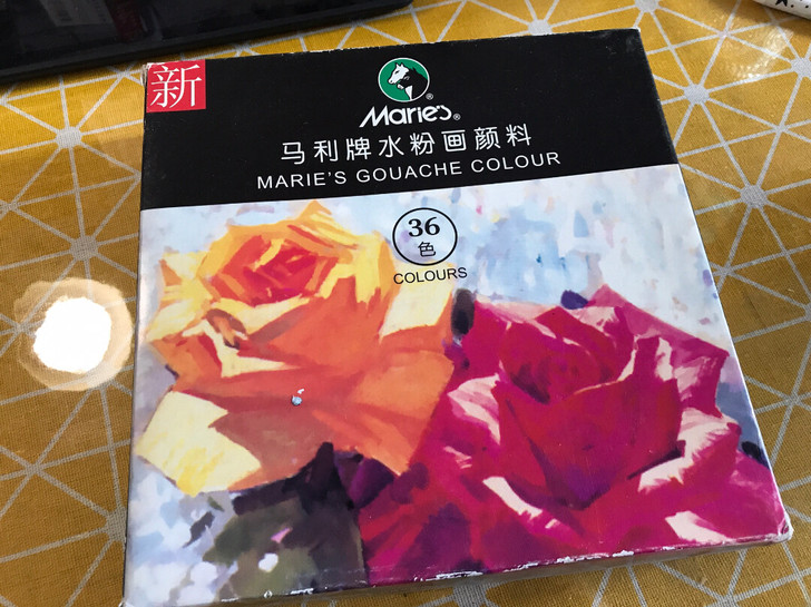 马利牌水粉画颜料，36色，全新未使用，缺一色