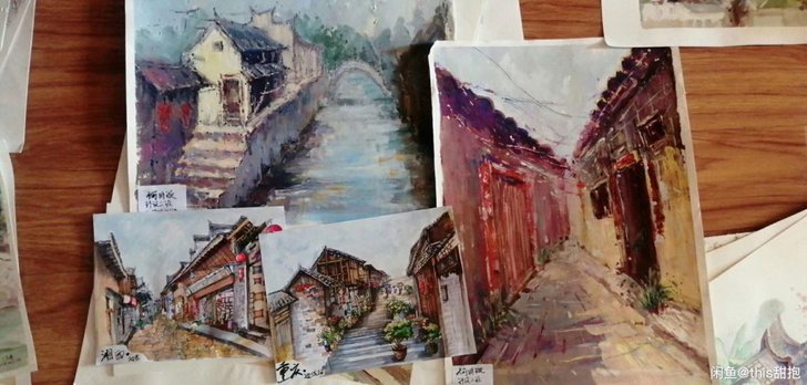 风景写生，水粉，水彩，素描大量作品出售