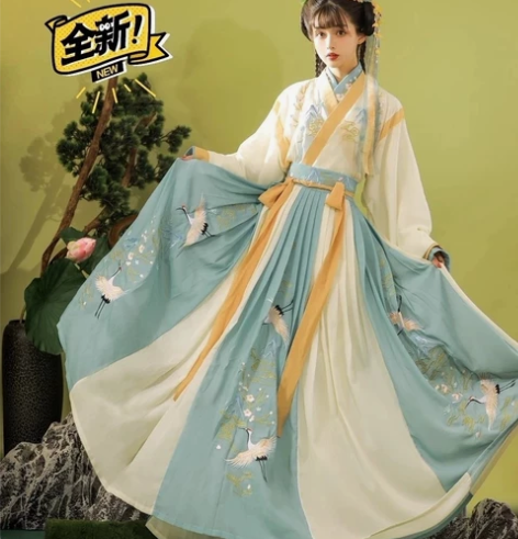 玉术原创汉服女羽集晋制齐腰魏晋风交领中国风...