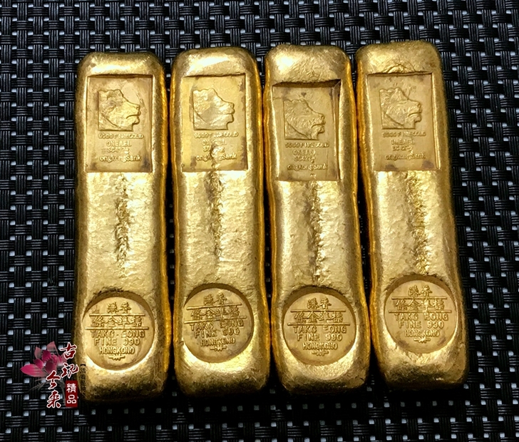 古玩杂件 仿古工艺品金锭金条 香港金条 纯...