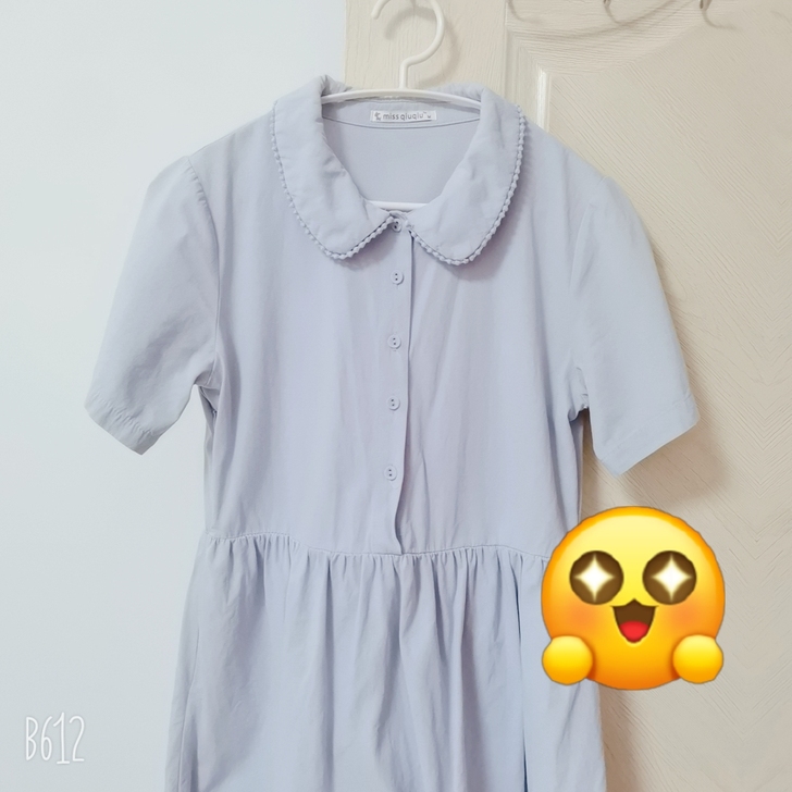 雾蓝色连衣裙 8成新