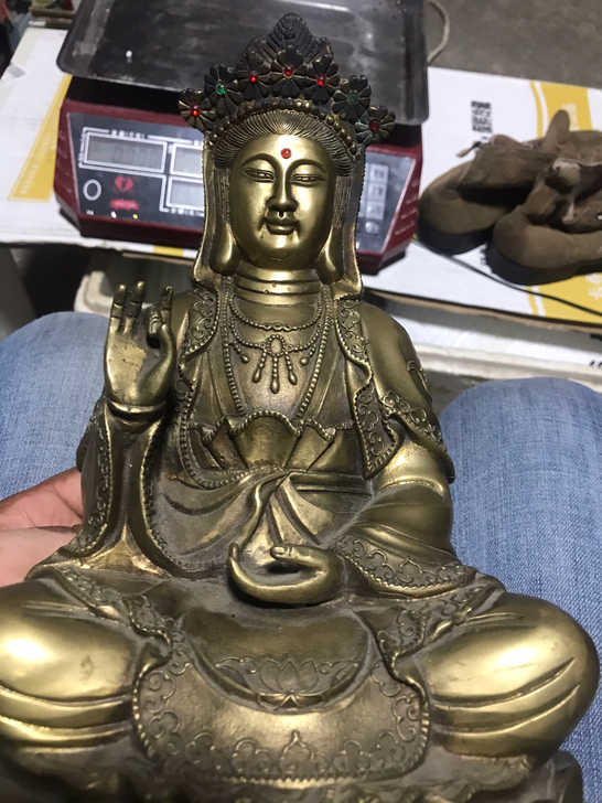 几十年老铜佛像 重6.48斤 开脸好 看好...