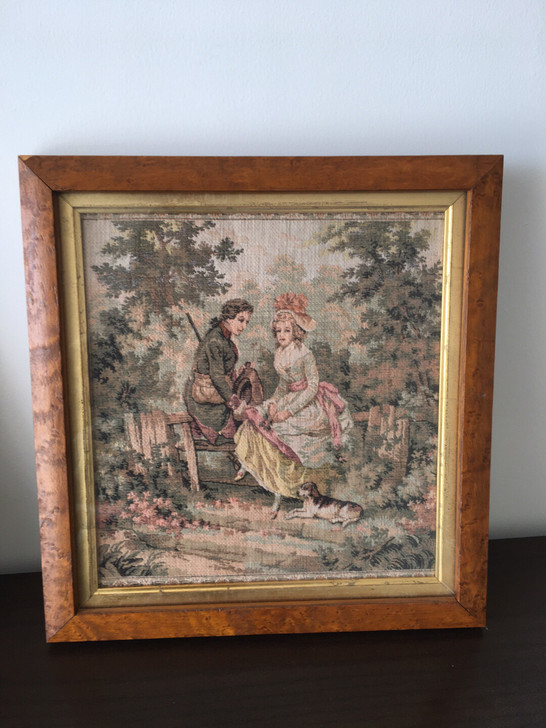 英国中古刺绣画,长28厘米,高30厘米。画...