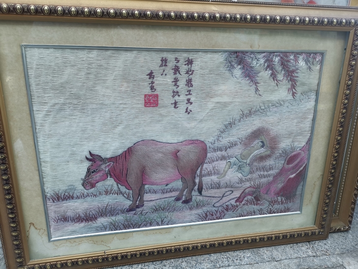 闲置刺绣，钻石画，刺绣画两幅 每副画是20...