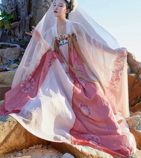 都城南庄汉服长安花齐胸襦裙沧海汉服女正品原...