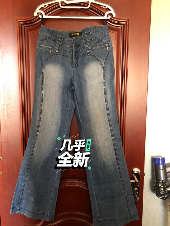 阔腿牛仔裤女,几乎全新!腰围2尺3,臀围2...