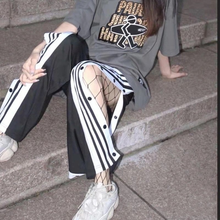 2021夏季薄款CBA排扣裤男女学生百搭宽...