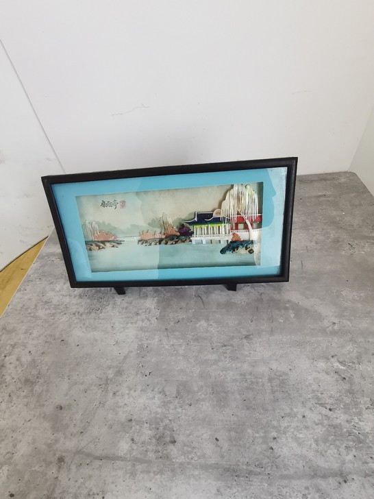 怀旧复古八十年代台式螺钿工艺画,
