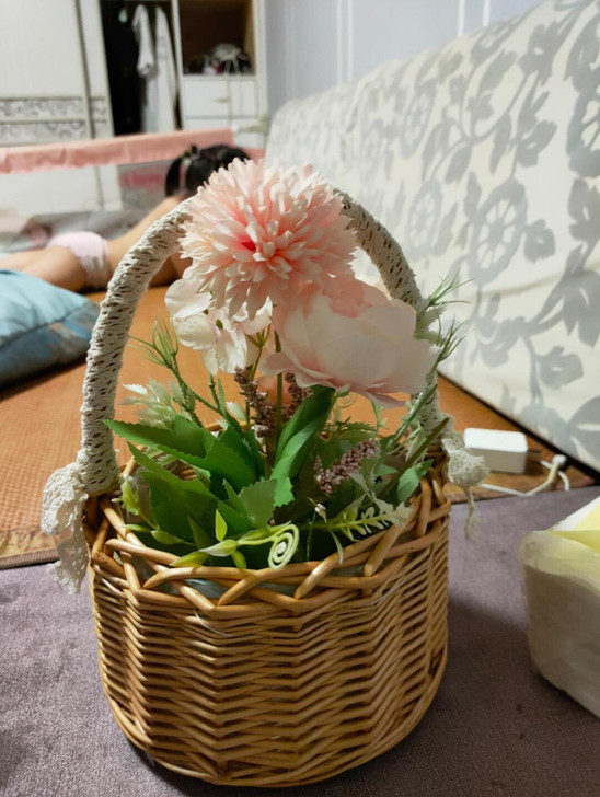 花店清仓,处理手提编织花篮50个