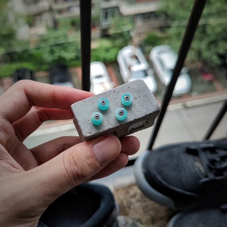 手指滑板-青薄荷 -单轴承mini轮，完美...