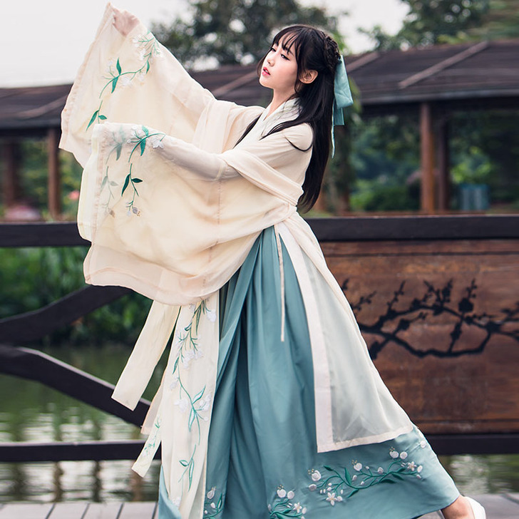 杜若改良汉服仙女清新淡雅襦裙古风服装中国风...