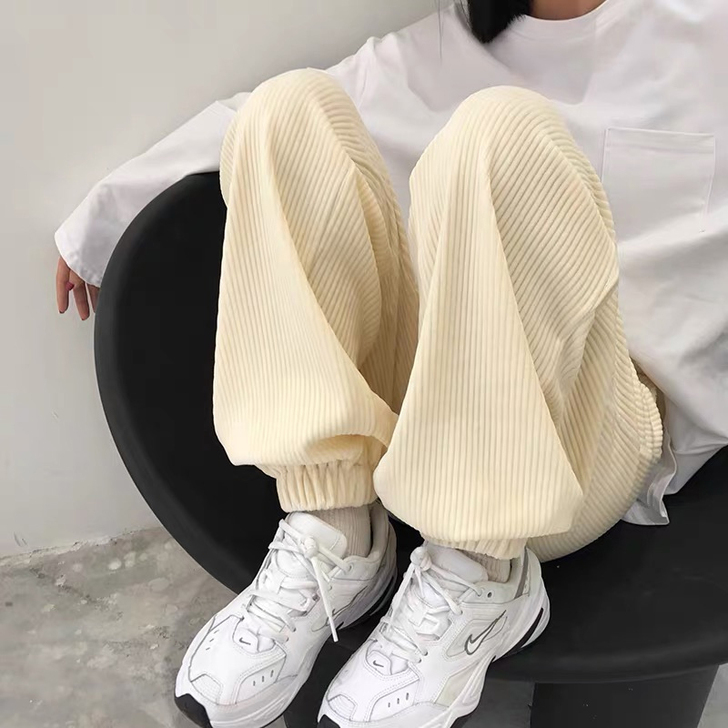 【狂欢价】灯芯绒裤子女秋冬宽松束脚哈伦裤i...